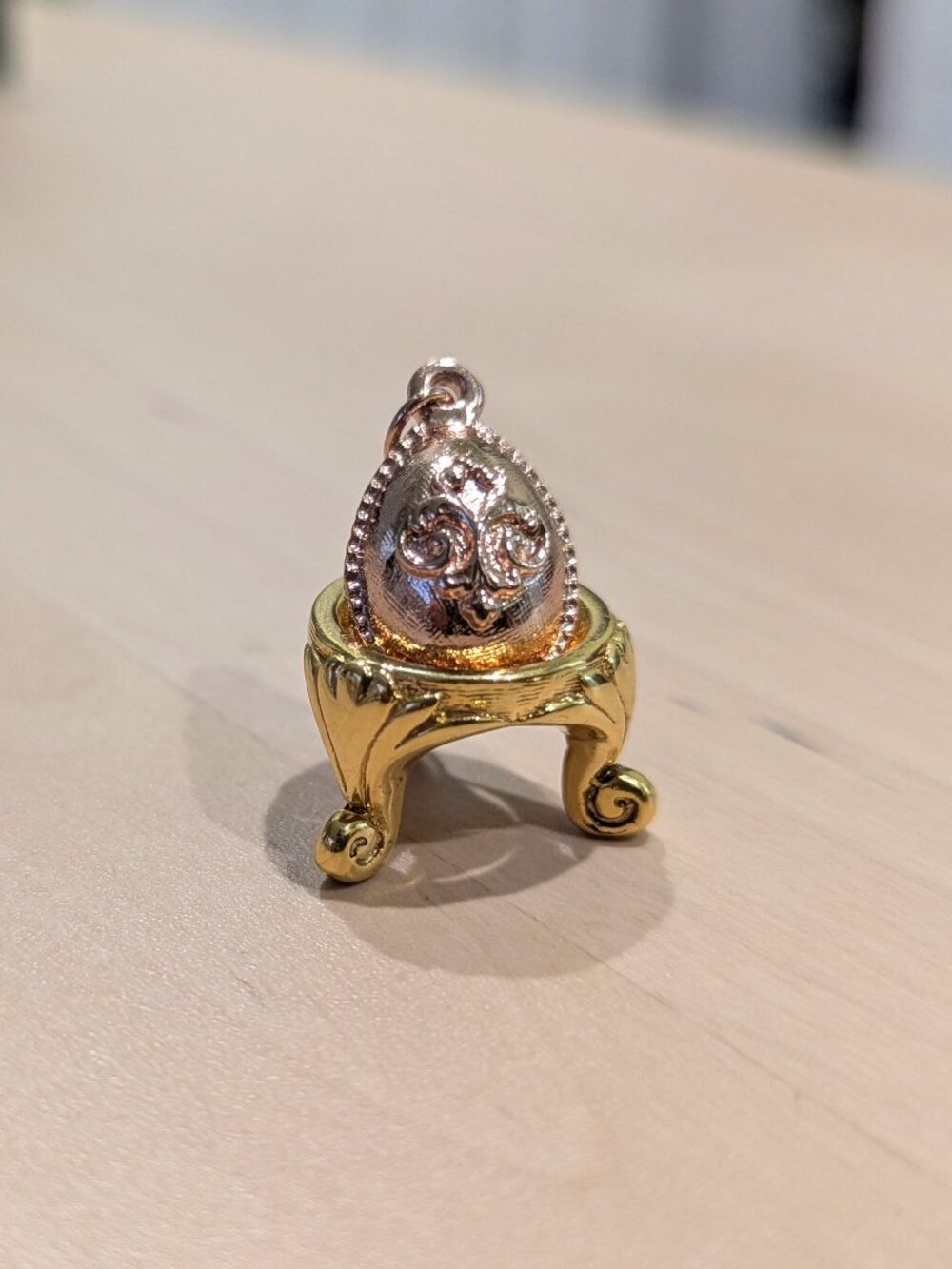 Joan Rivers Rose Gold Fleur de Lis Egg Charm